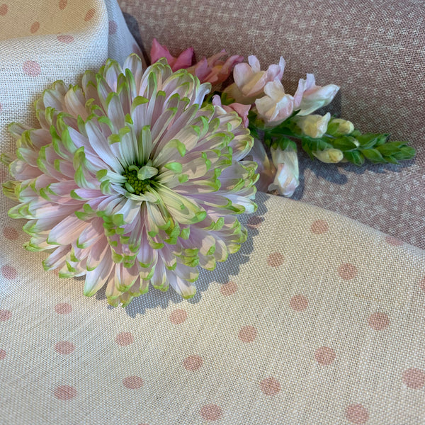 Peony & Sage Vintage Spot Linen - Pink Icing