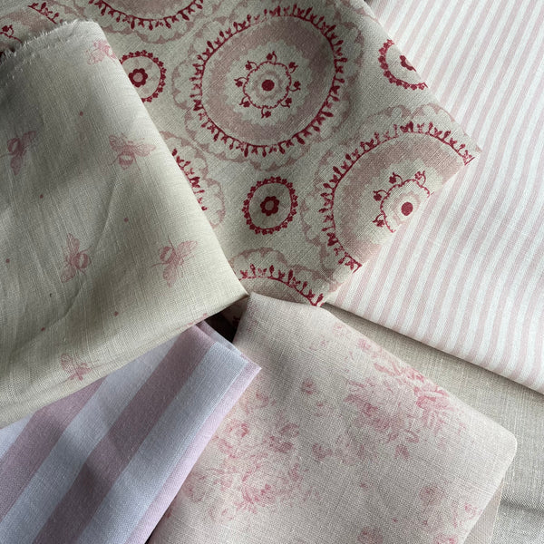 Linen Fabric Craft Pack - Pretty Pinks 8