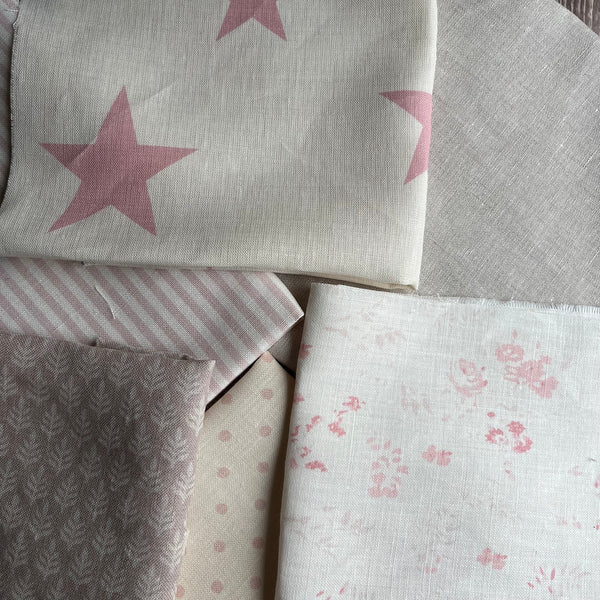 Linen Fabric Craft Pack - Pretty Pinks 9