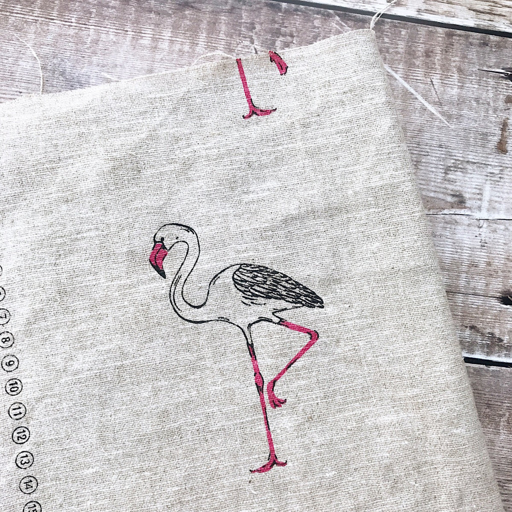 Flamingo Linen Offcut